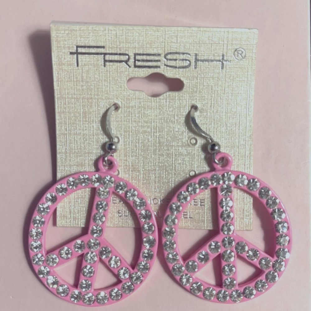Pink Peace Earrings